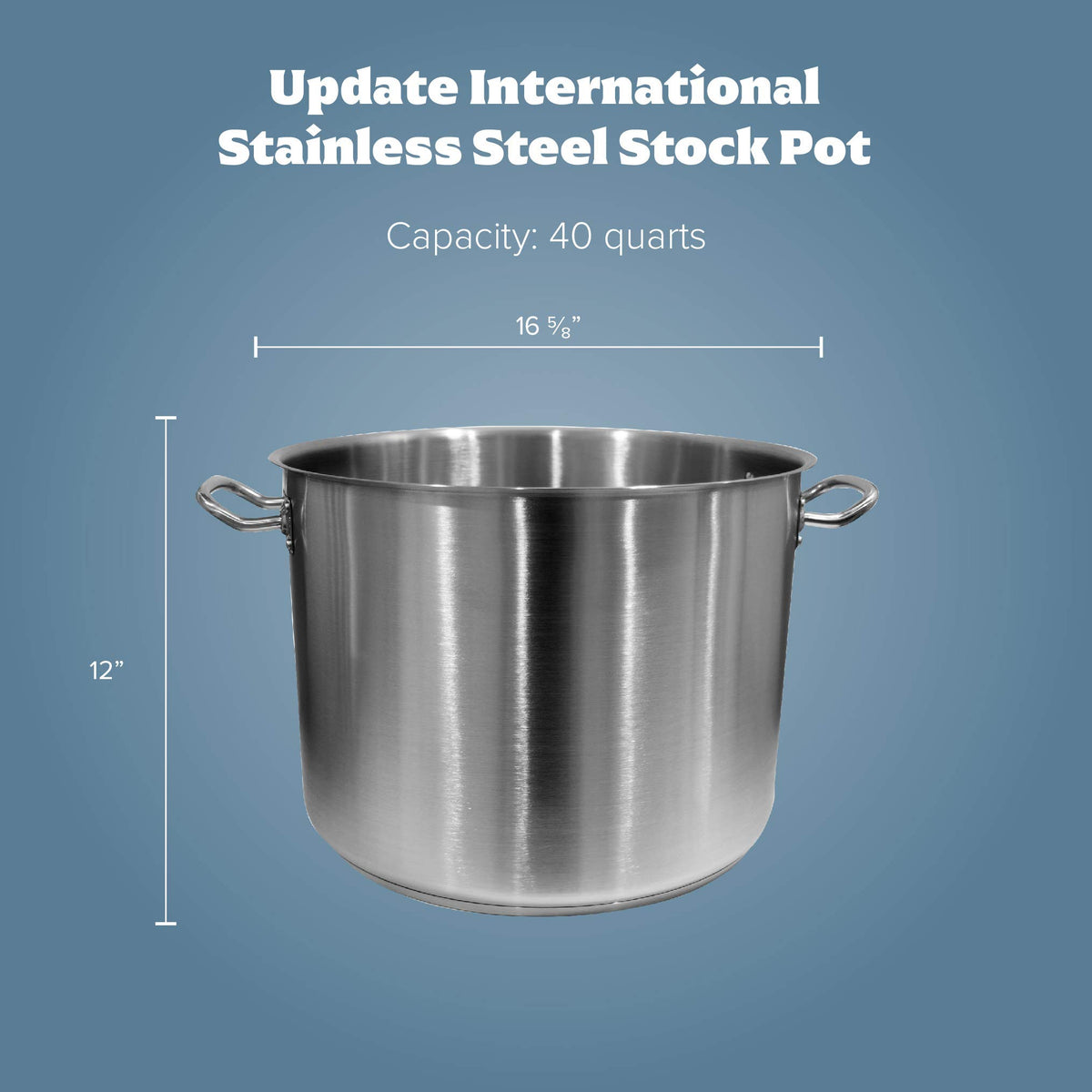 40 Qt Stainless Steel Stock Pot with Cover N358338