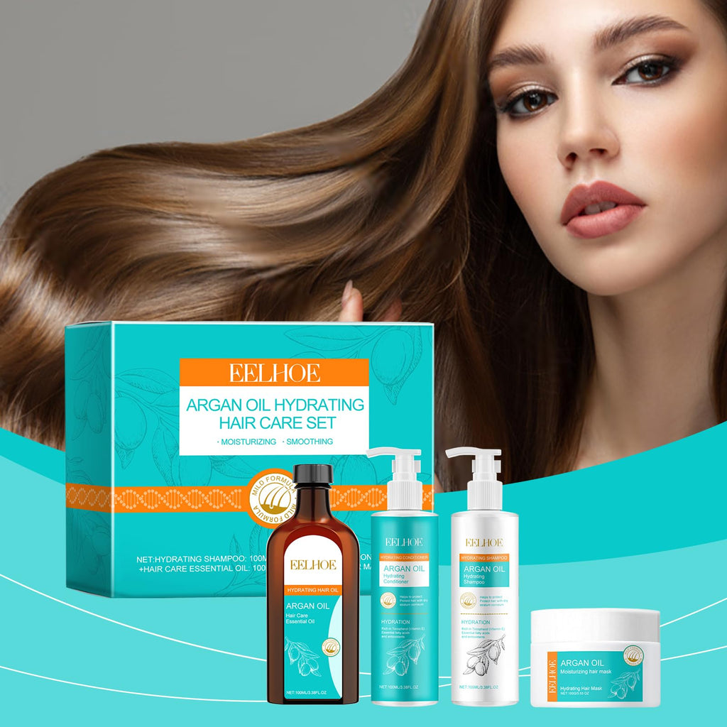 Argan Oil Hydrating Shampoo Conditioner Oil and Mask Hair Care Set U629