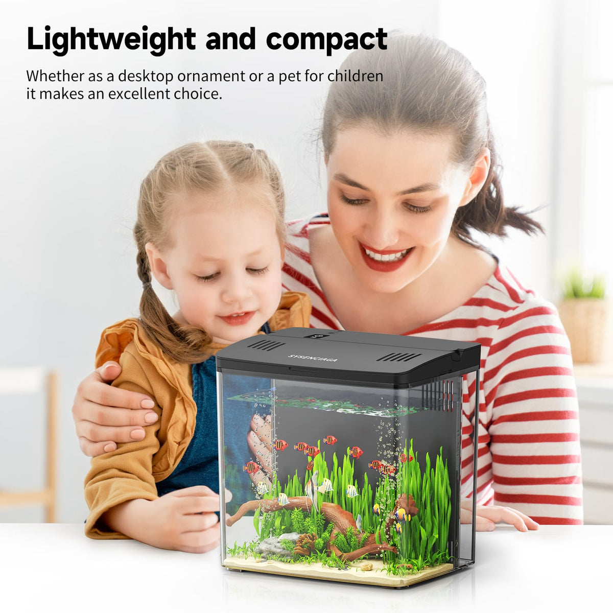 1 Gallon Acrylic Fish Tank Kit with Filter and Light L79413