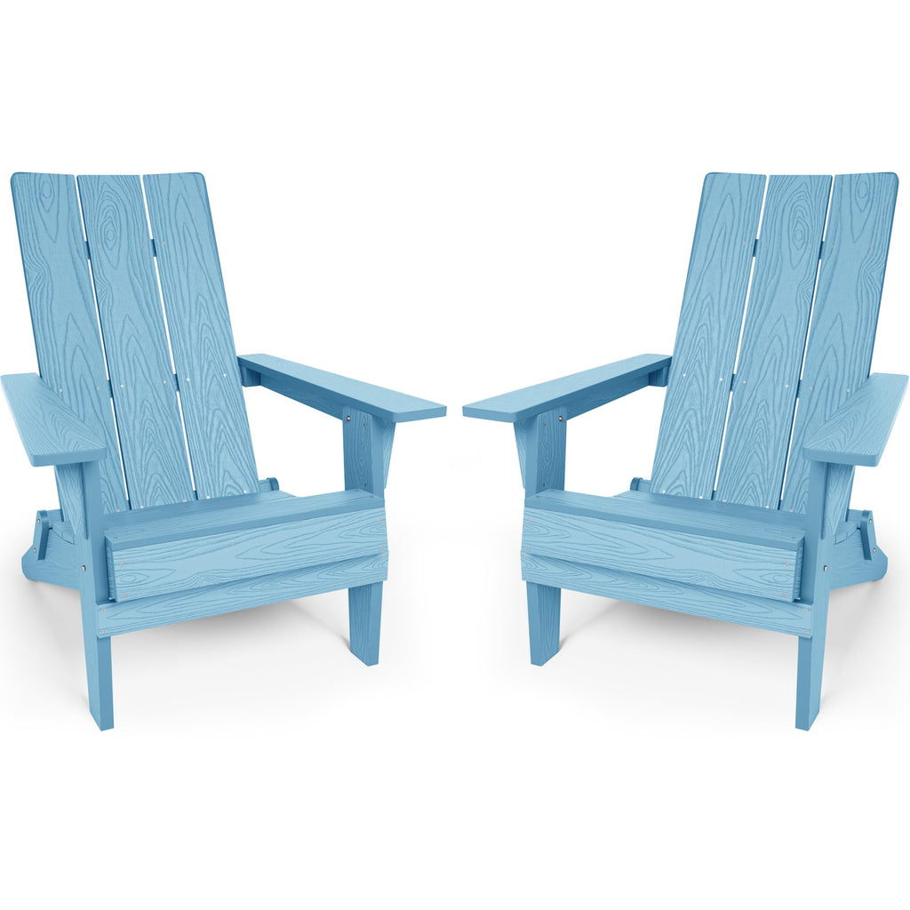 Oversize Folding Plastic Adirondack Chairs Set of 2 D24084