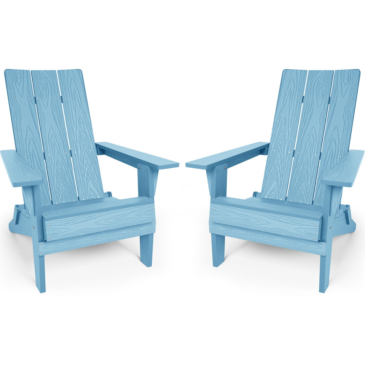 Oversize Folding Plastic Adirondack Chairs Set of 2 D24084