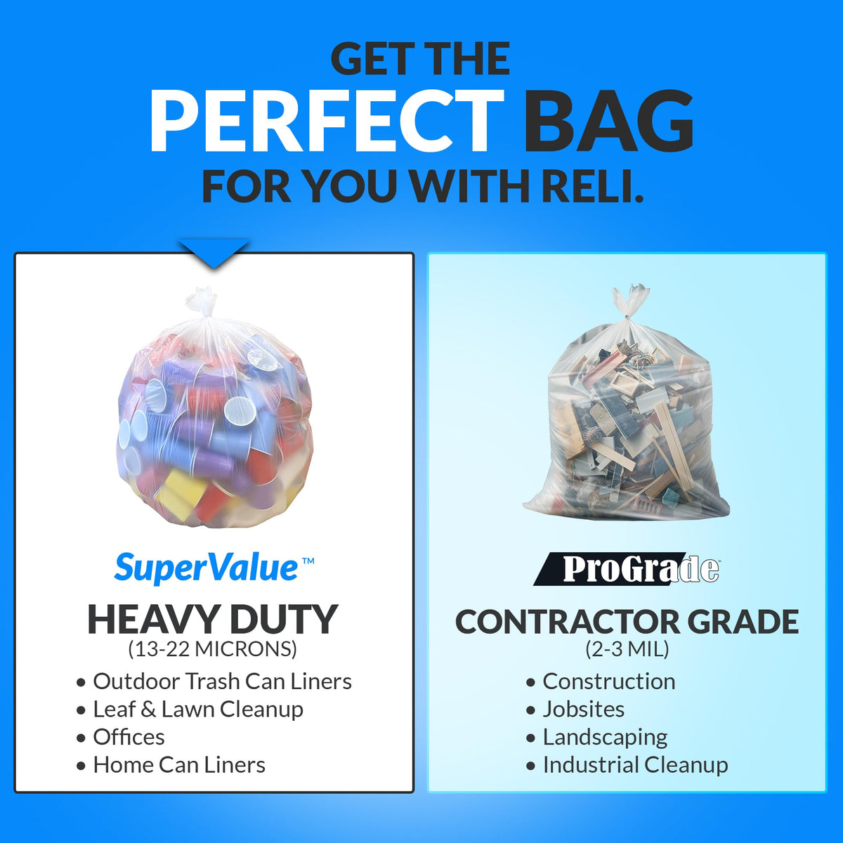 Clear Heavy Duty Trash Bags with Twist Ties 125 Count Z847