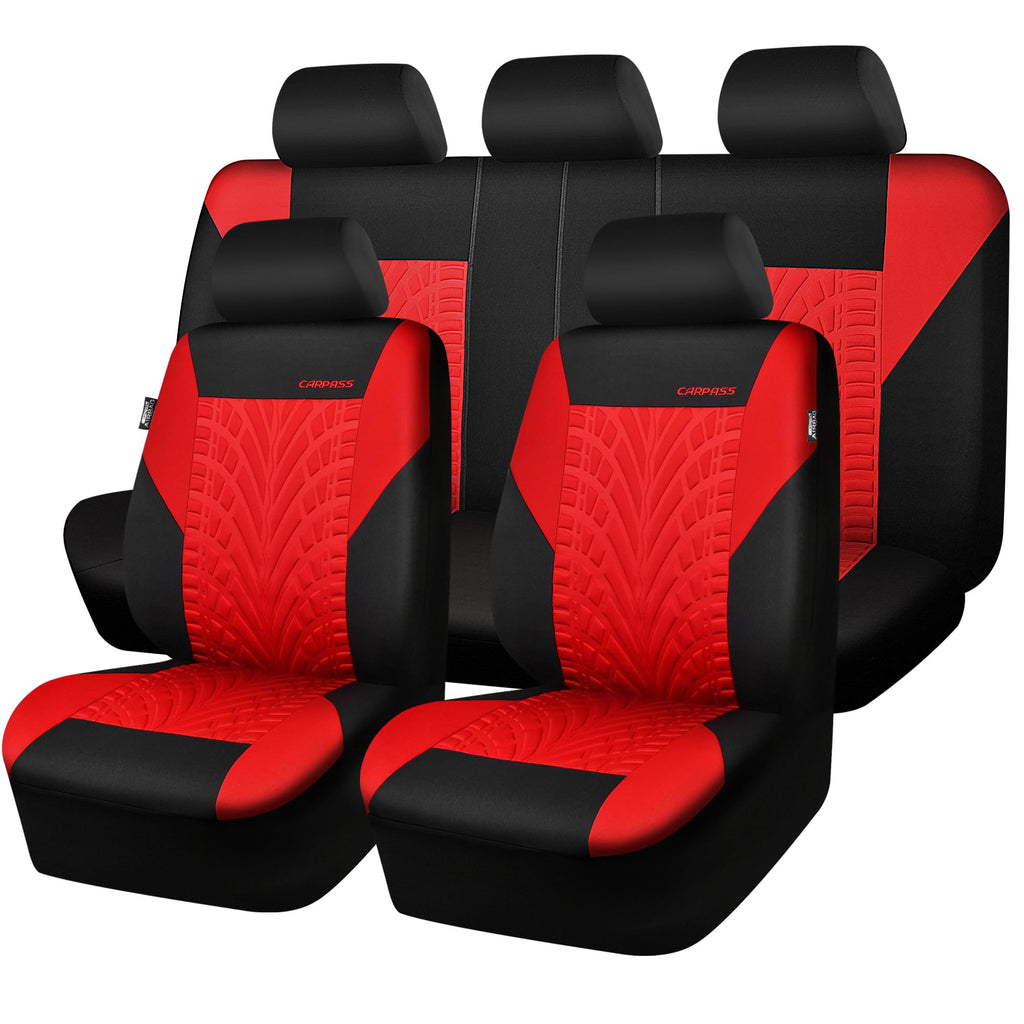 Car Seat Covers Full Sets Black Red H1486