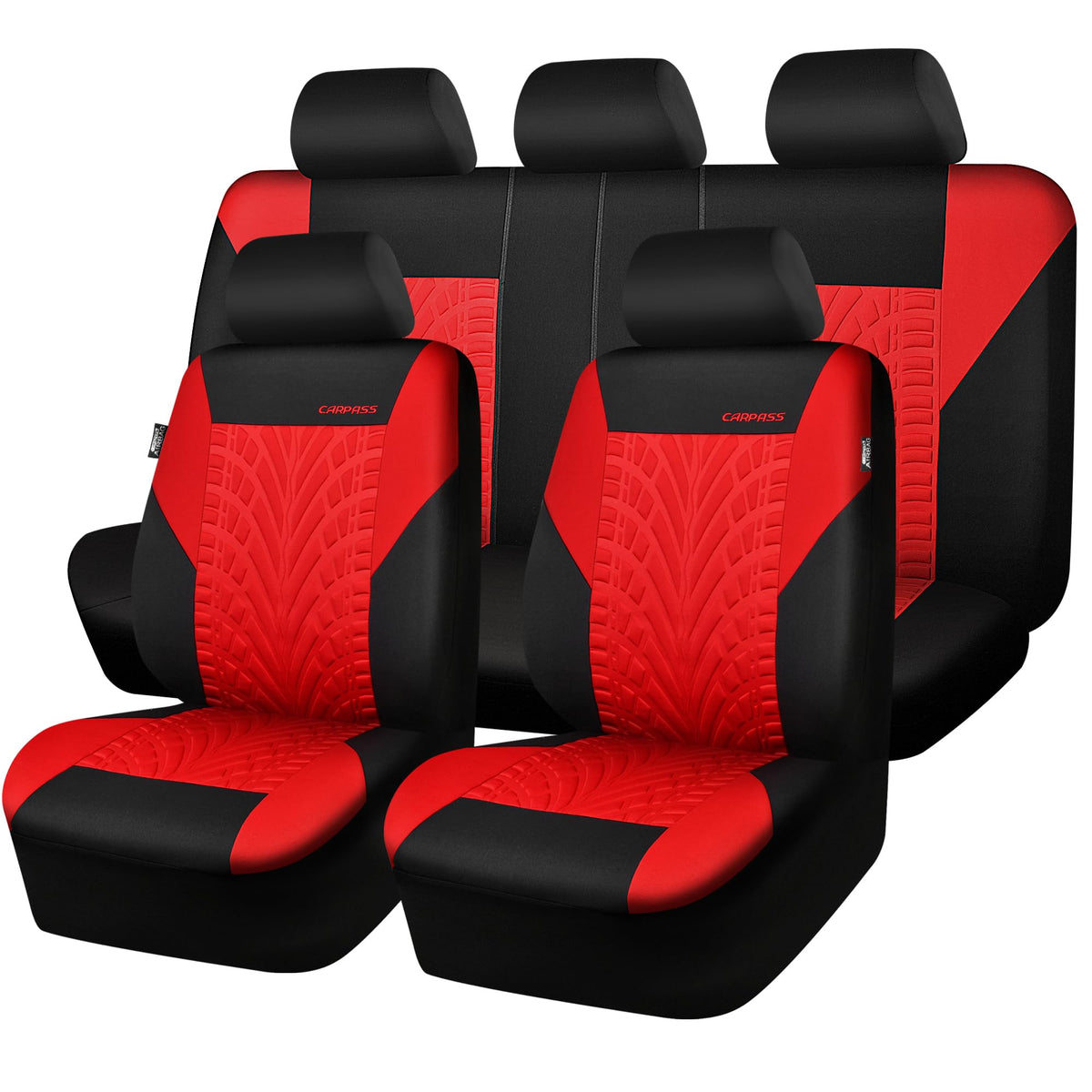 Car Seat Covers Full Sets Black Red H1486