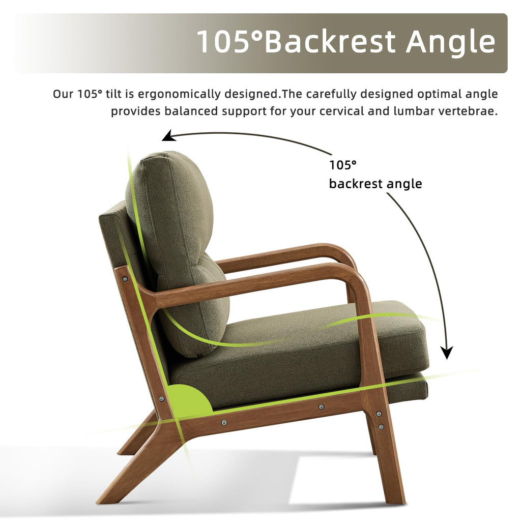 Mid Century Modern Linen Accent Chair Set of 2 J500740
