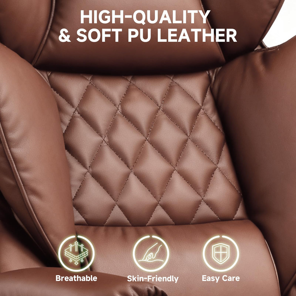 Big and Tall High Back Leather Office Chair with Footrest X81955