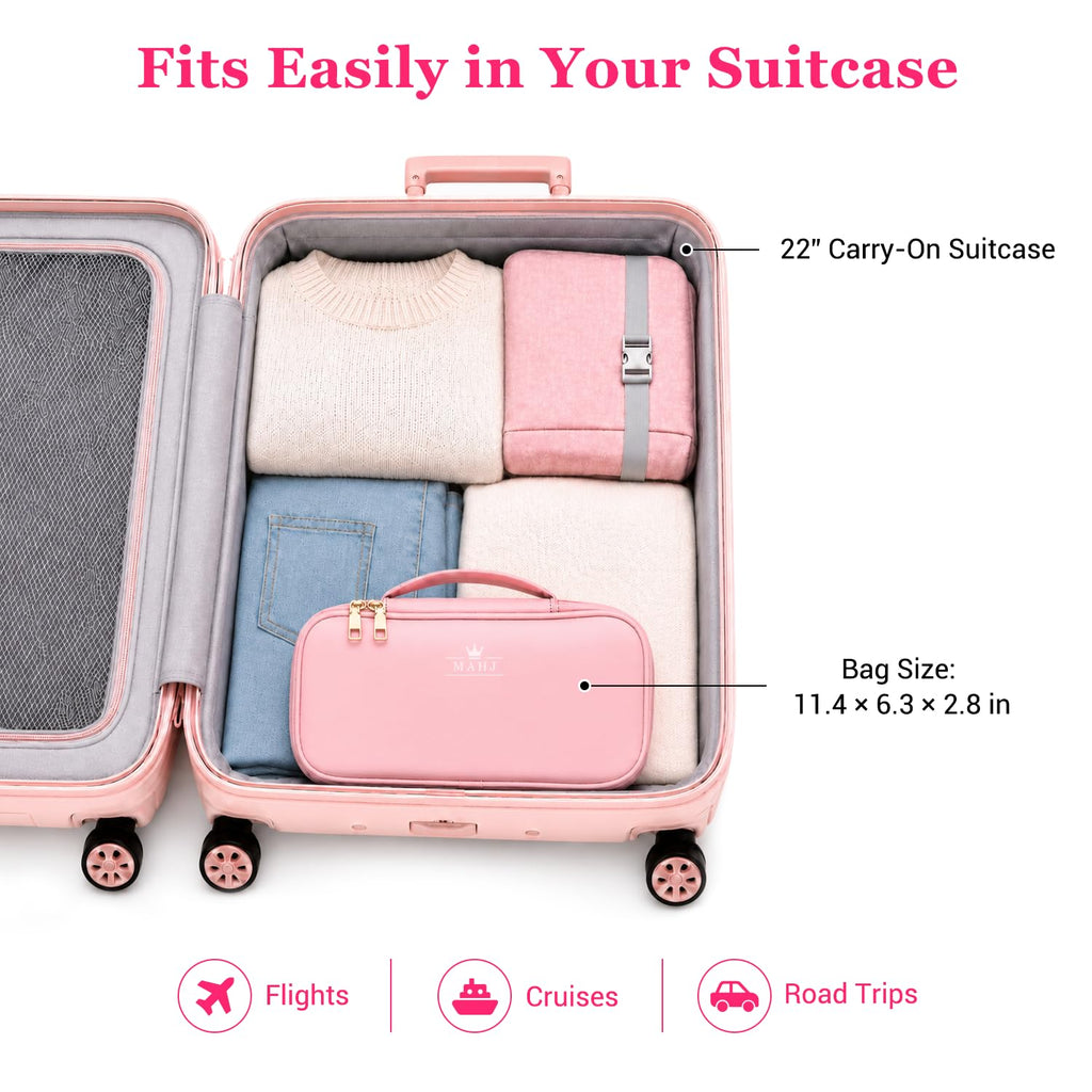 Pink Mini Travel Mahjong Tile Set with Racks and Bag G47350