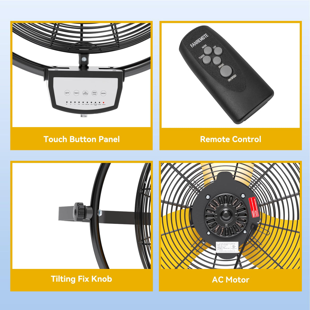 20 Inch 3 Speed 5200 CFM Wall Mount Fan G776