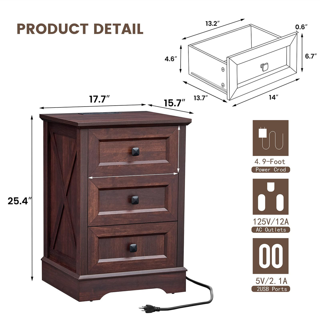 3 Drawers Dresser with Charging Station O9929