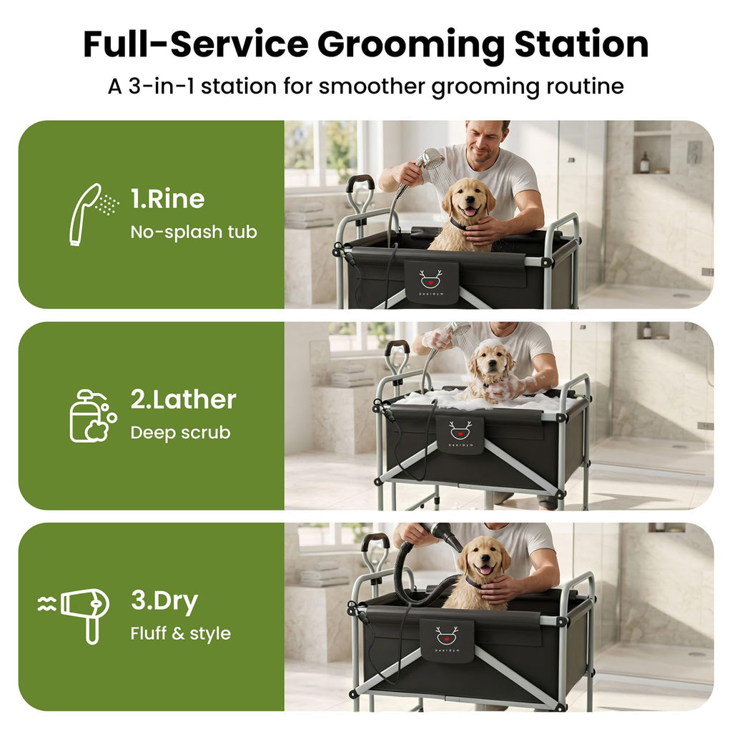 Foldable Dog Bath Cart with Brake U37683