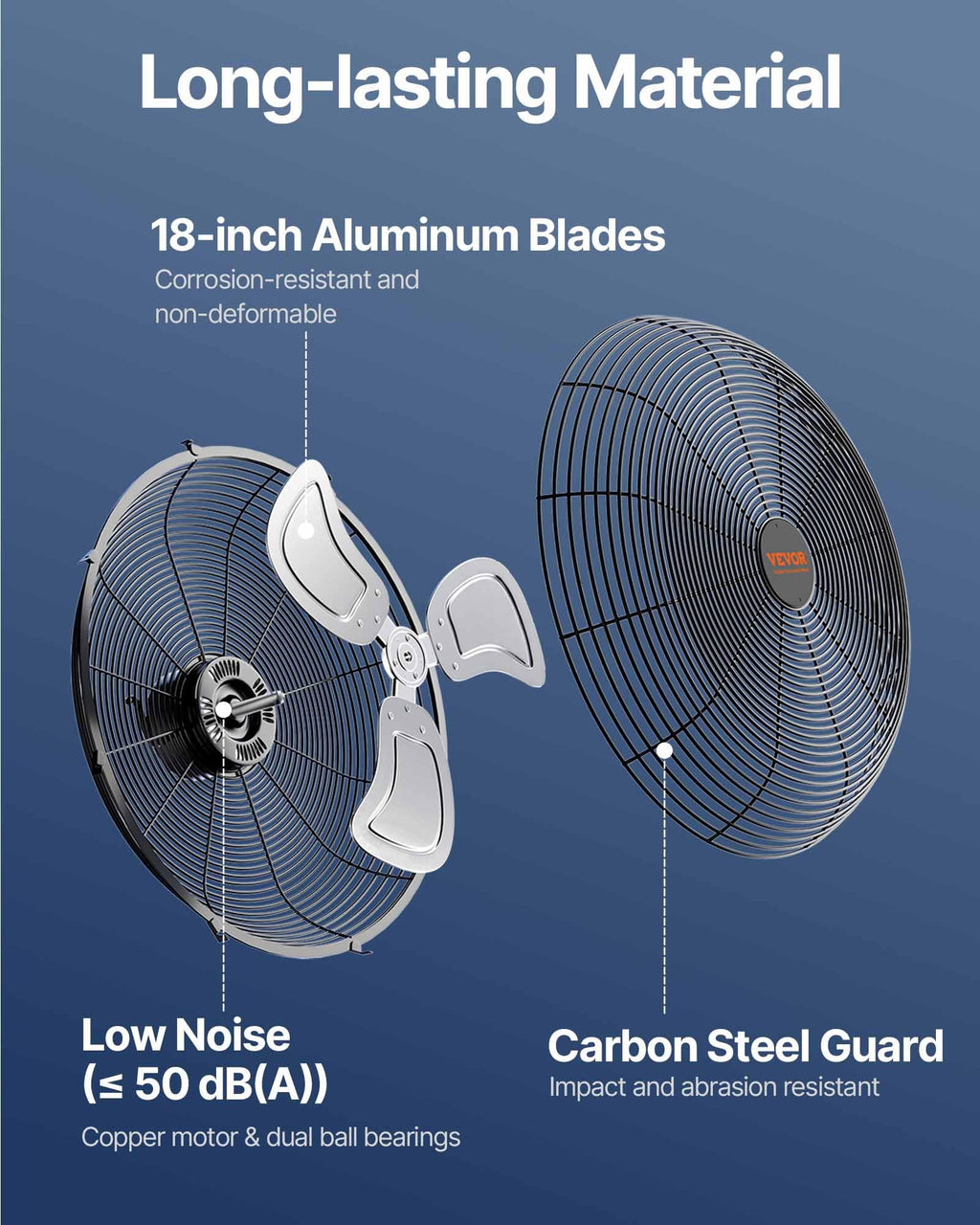 18 Inch 3-speed Wall Mounted Metal Fan U6054