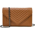 Small Leather Quilted Crossbody Bag with Chain Strap P2365