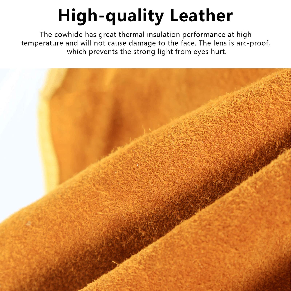 Cowhide Leather Welding Hood with Auto Darkening Filter X2234