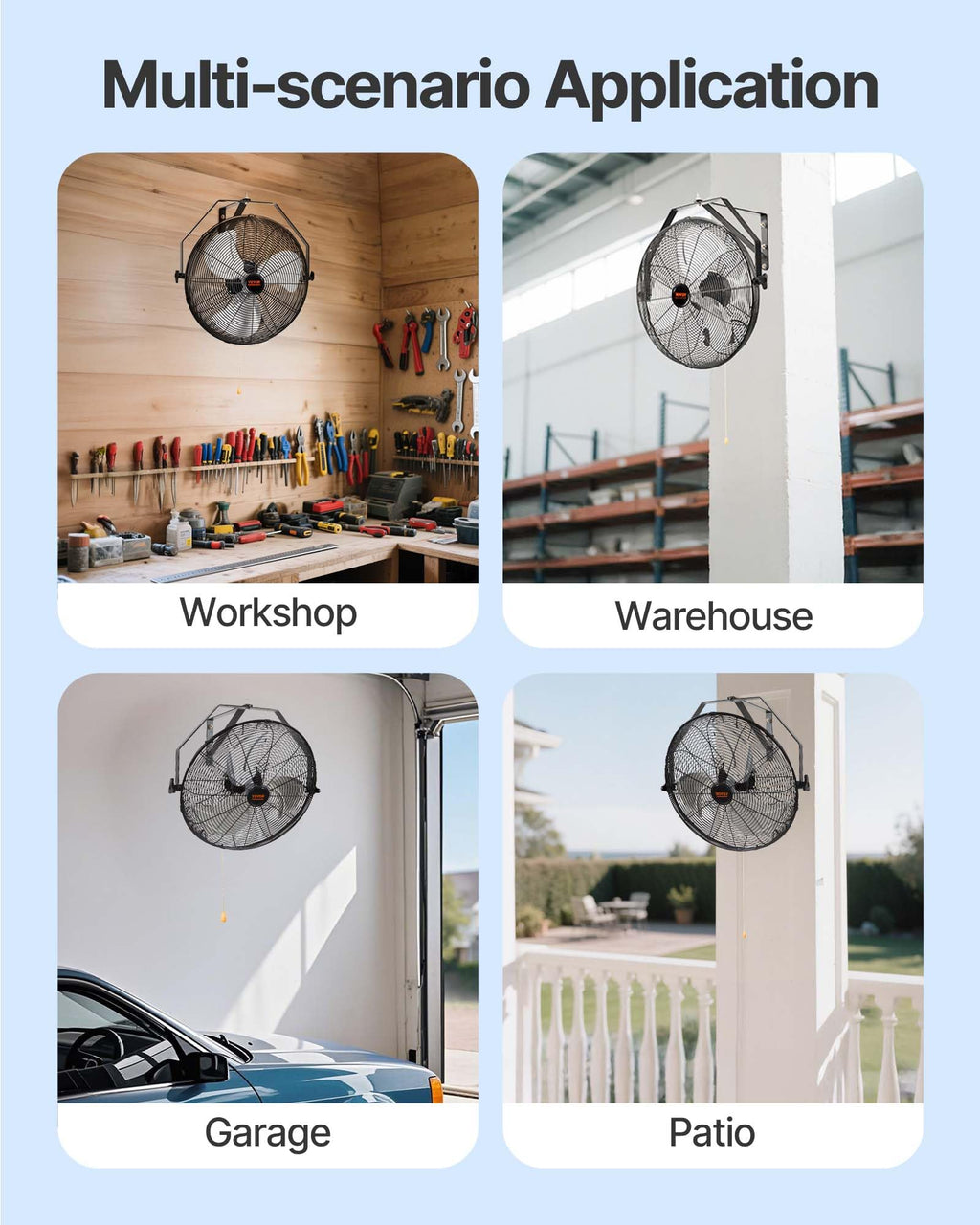 18 Inch 3-speed Wall Mounted Metal Fan U6054