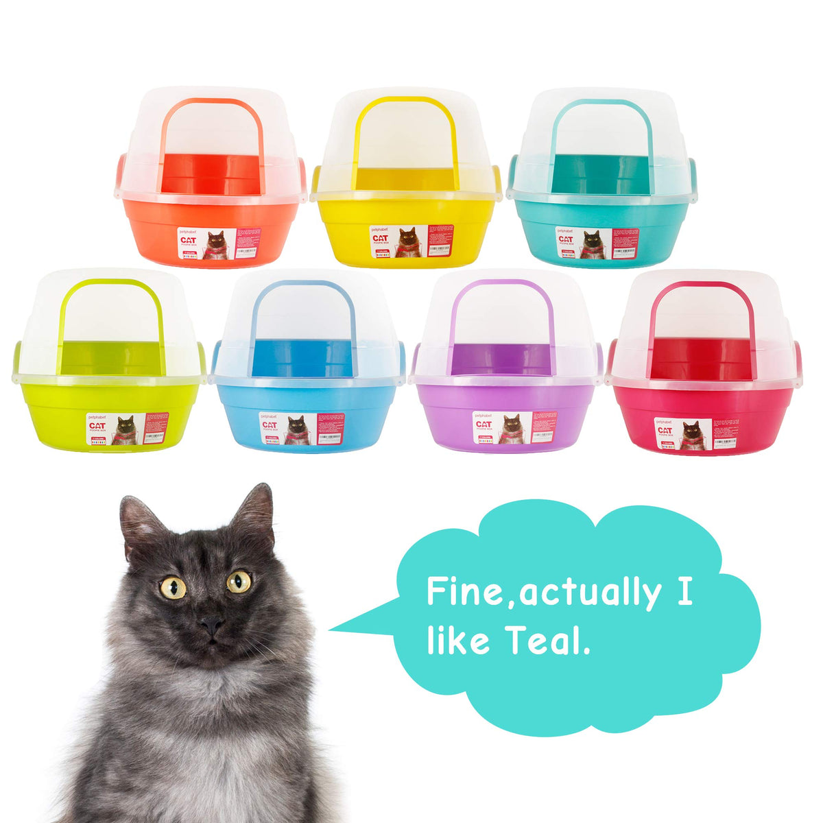 Jumbo Extra Large Teal Hooded Cat Litter Box Z619002
