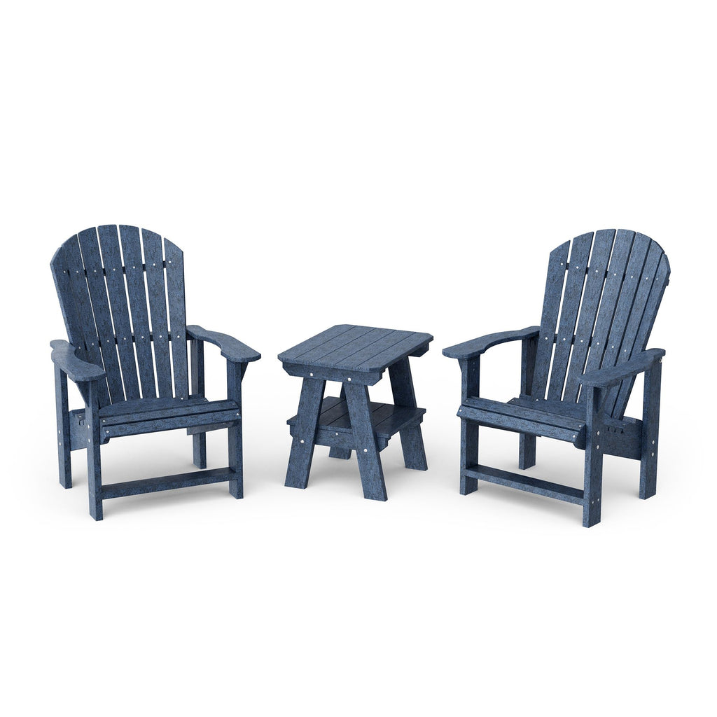 Patriot Blue 3-Piece Upright Adirondack Chair Set with Side Table B7814