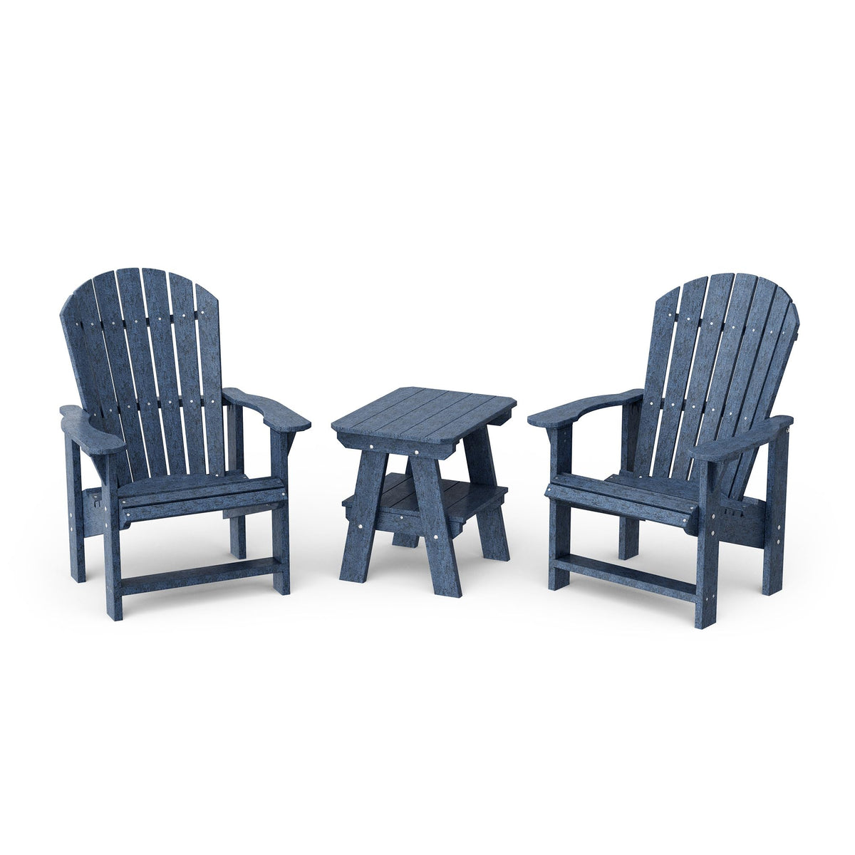 Patriot Blue 3-Piece Upright Adirondack Chair Set with Side Table B7814