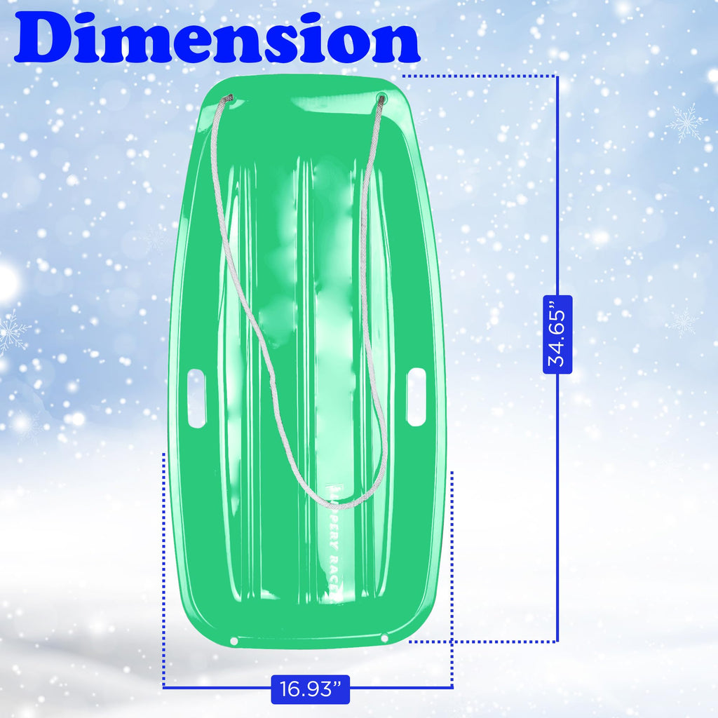 Kids Plastic Toboggan Snow Sled with Pull Rope 2 Pack I615700