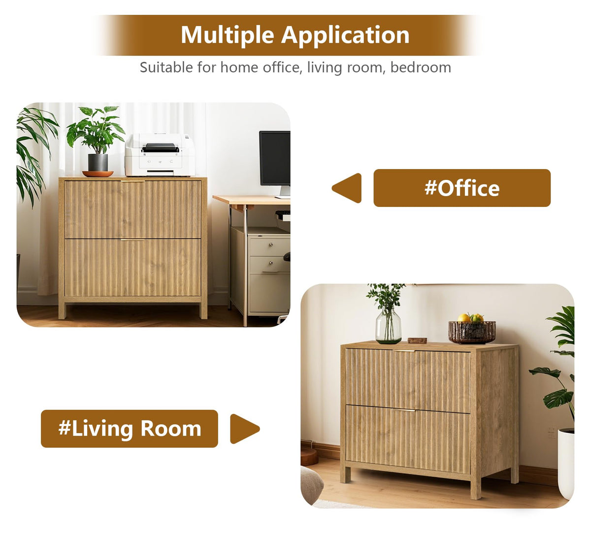 File Cabinet with 2 Drawers and Hanging Bar G5499