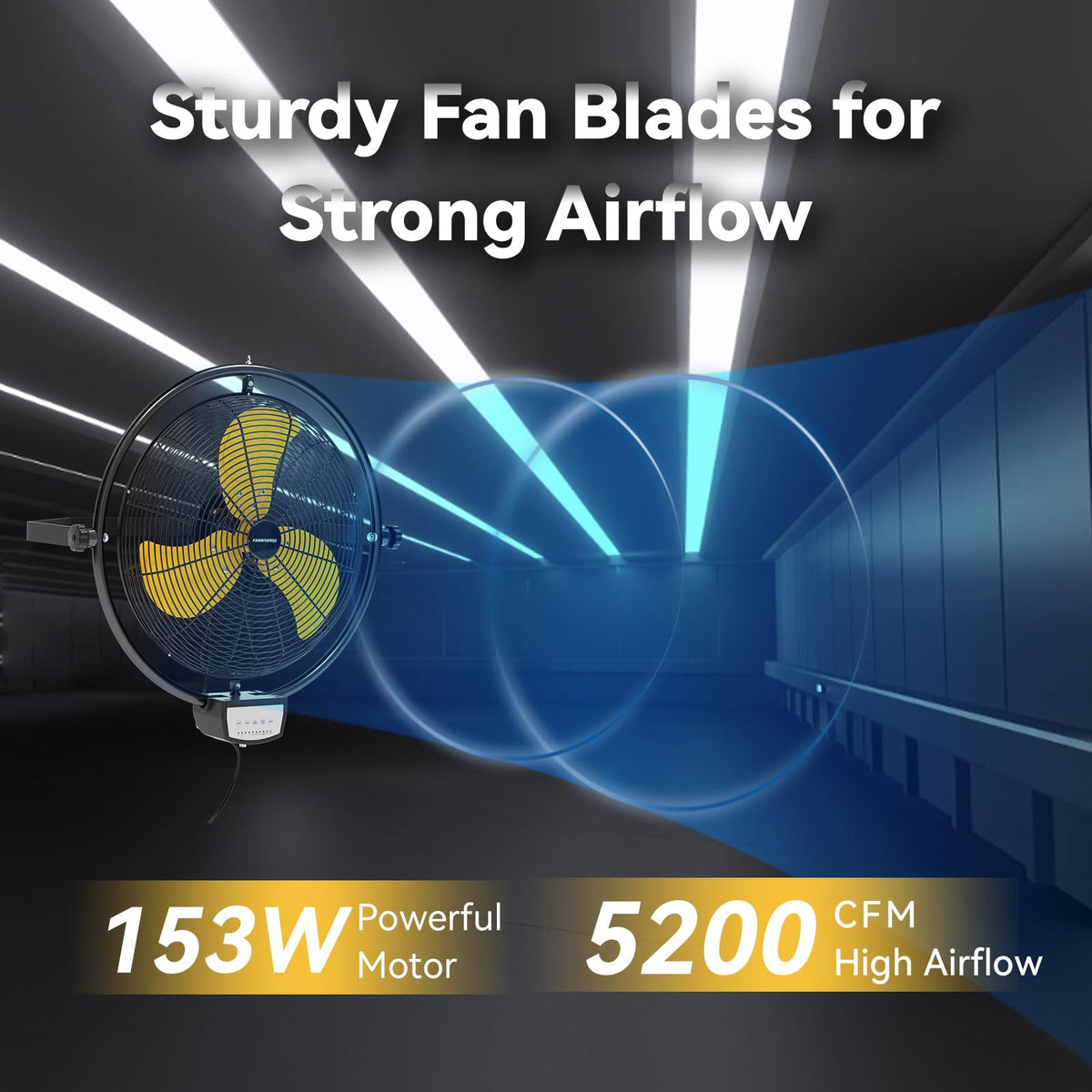 20 Inch 3 Speed 5200 CFM Wall Mount Fan G776