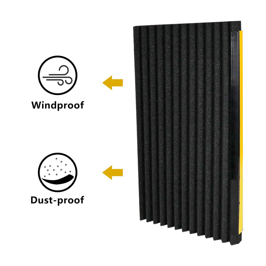 Window Air Conditioner Foam Insulation Panels, 2 Pack, Black, 17in High x 9in Wide W397