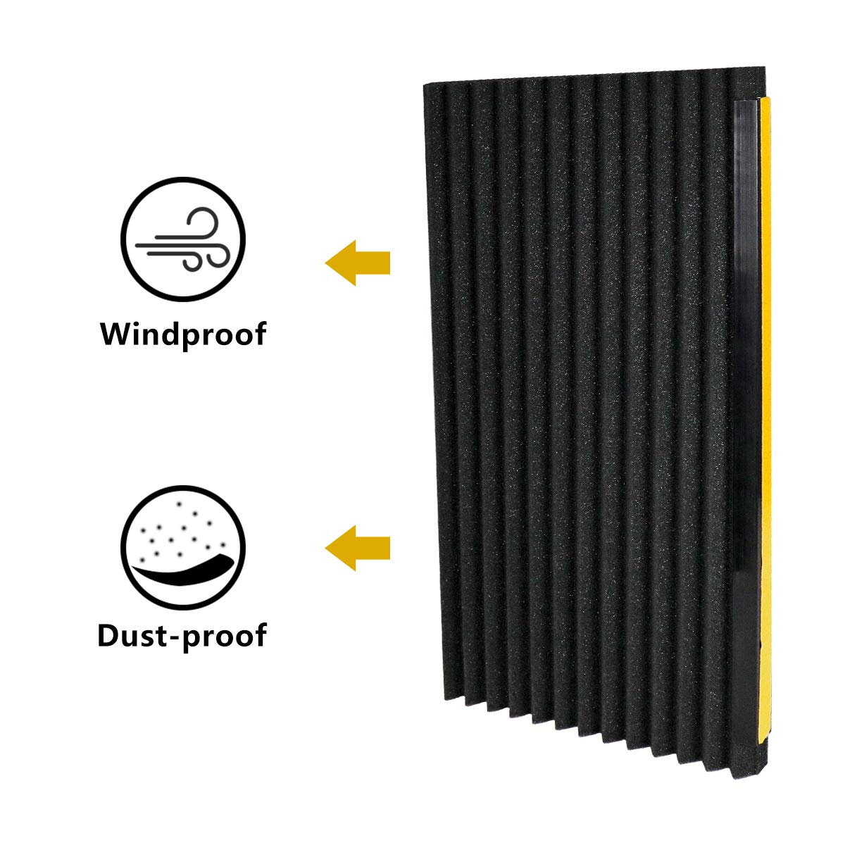 Window Air Conditioner Foam Insulation Panels, 2 Pack, Black, 17in High x 9in Wide W397