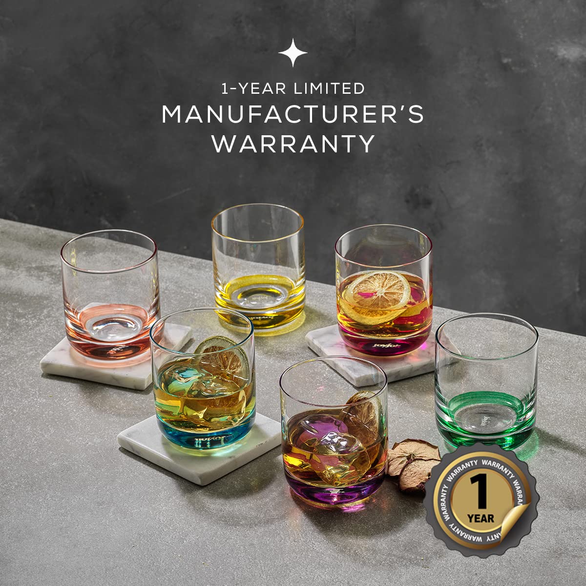 Colorful Whiskey Glasses Set of 6 K603