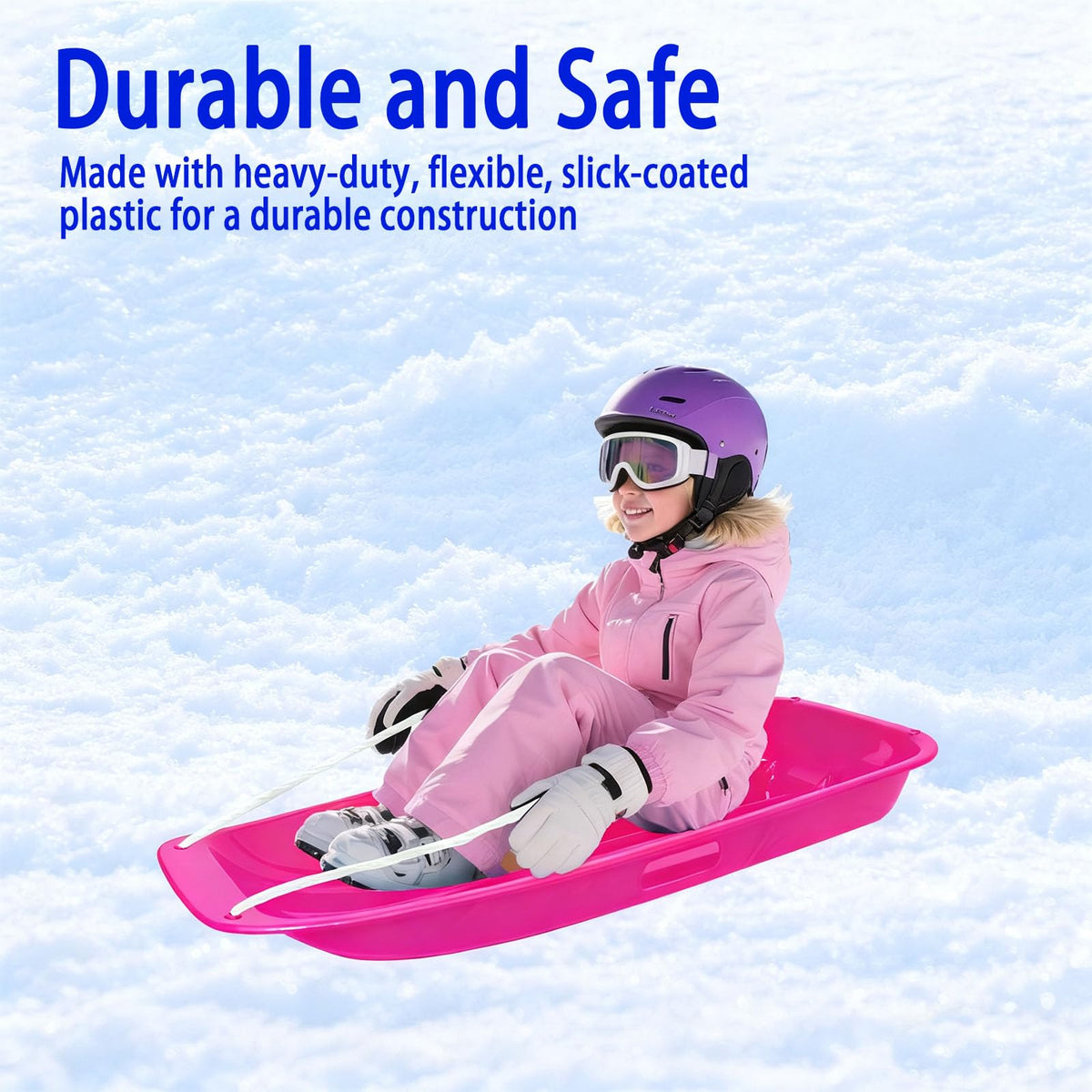 Snow Sled with Pull Rope & Handles 35 Inch M400