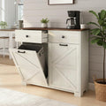 White Tilt Out Trash Can Cabinet R27172