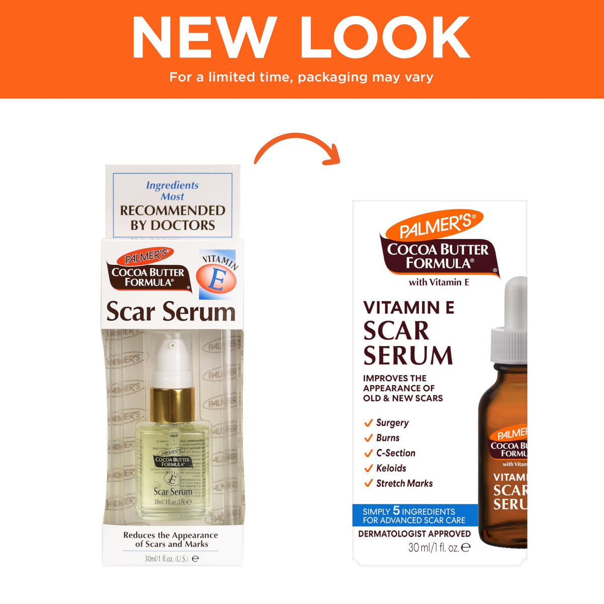 Fragrance Free Cocoa Butter Scar Serum with Vitamin E 1 Oz R526