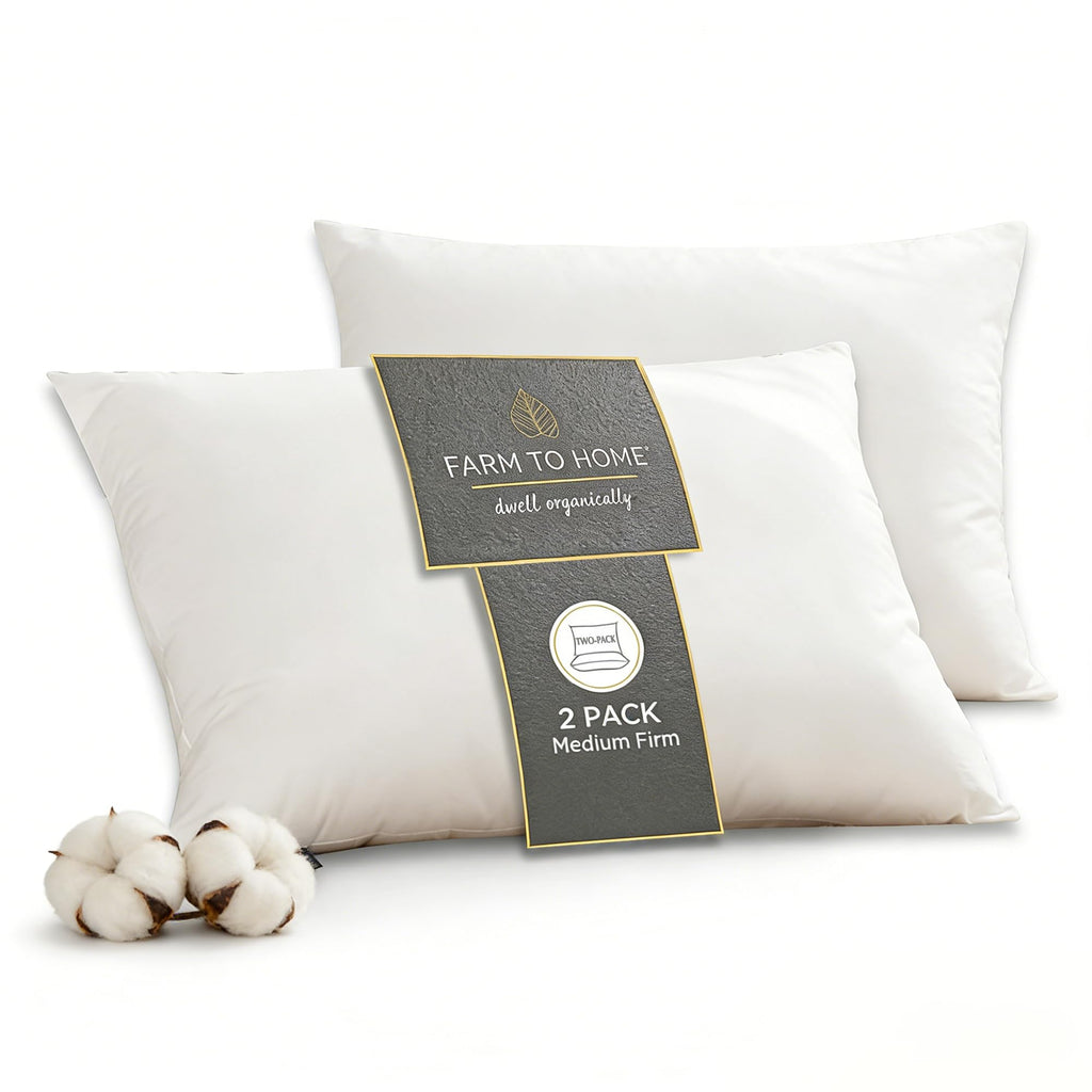 Feather and Down Pillows, 100% Organic Cotton Cover N250631