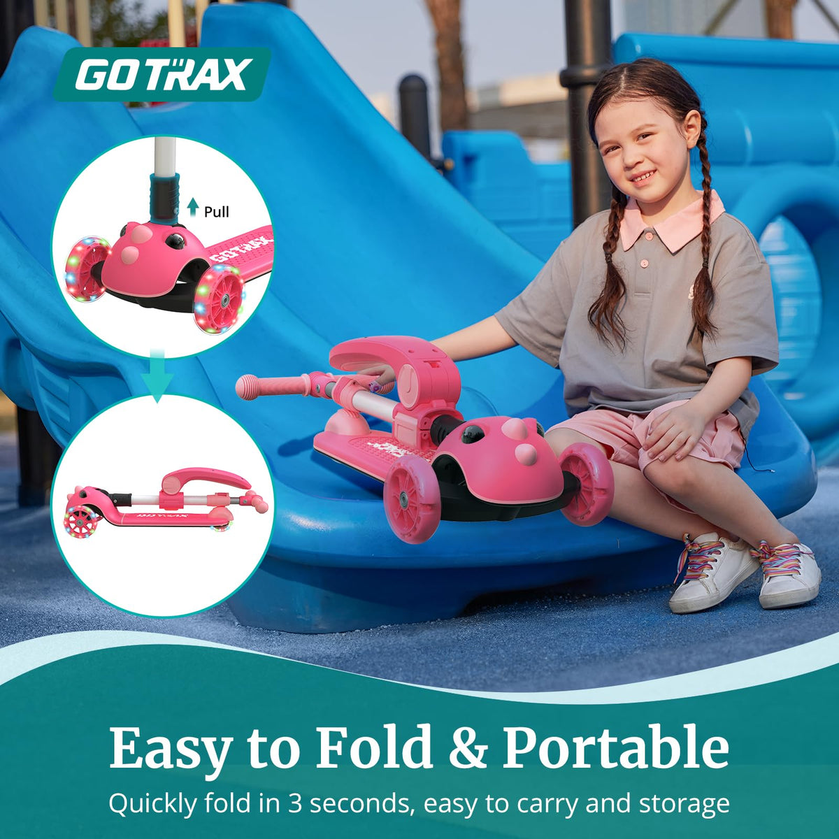 Foldable Kick Scooter with Seat R711270