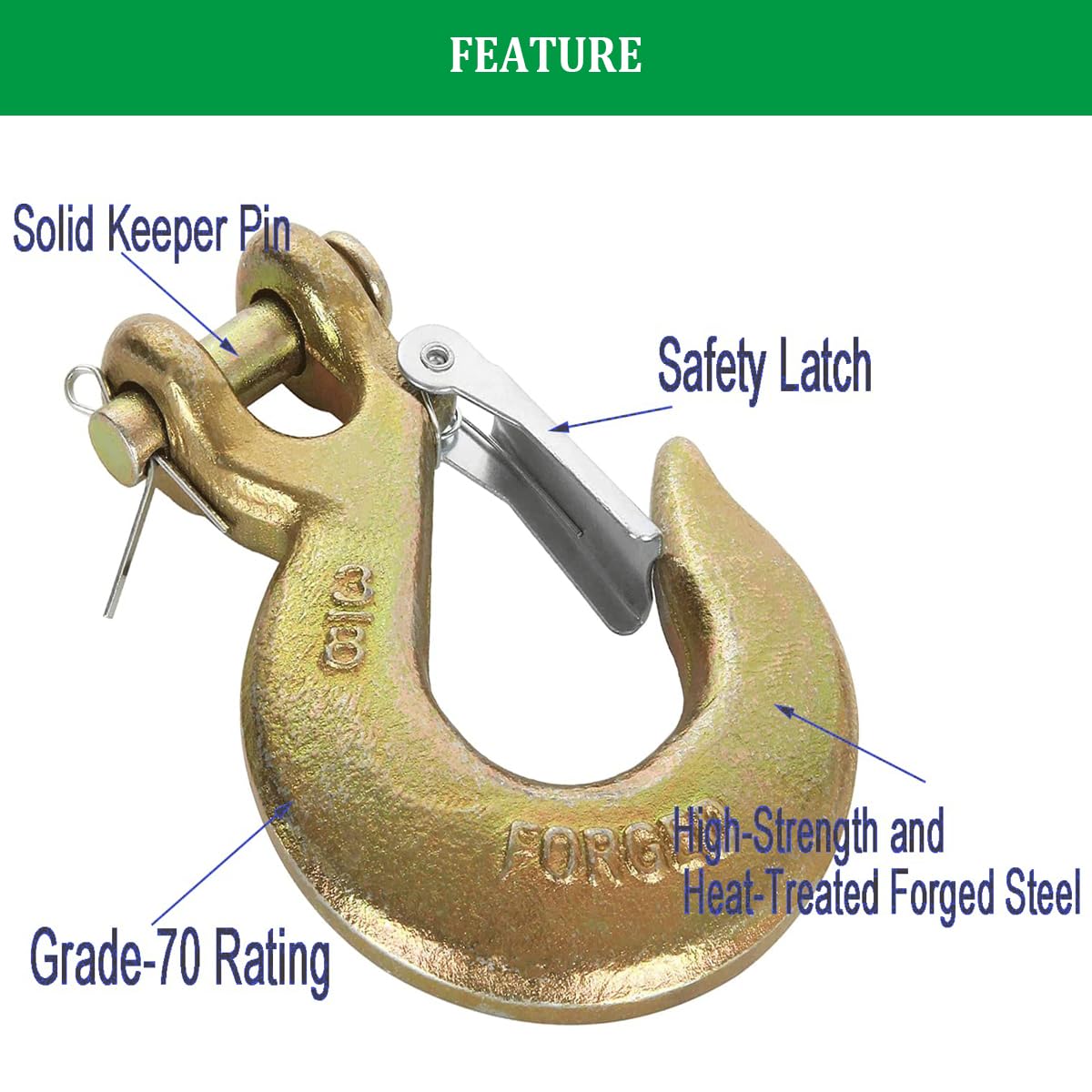 Heavy Duty Forged Steel Clevis Slip Hook 2pcs Q31402