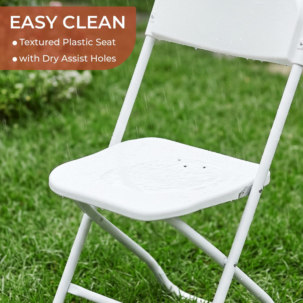 10 Pack White Plastic Folding Chair N628803