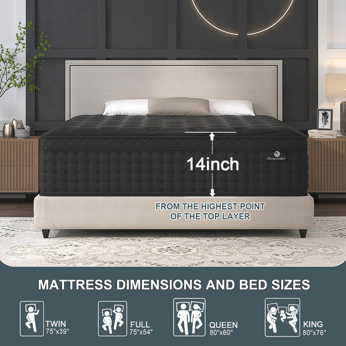 Full Size 14 Inch Hybrid Mattress X15842