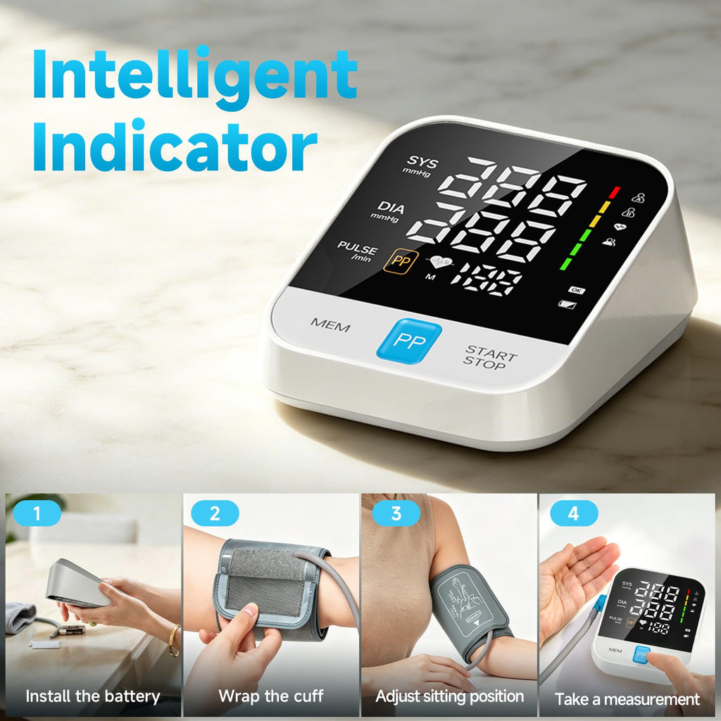 Automatic Upper Arm Blood Pressure Monitor with Large Cuff J430124