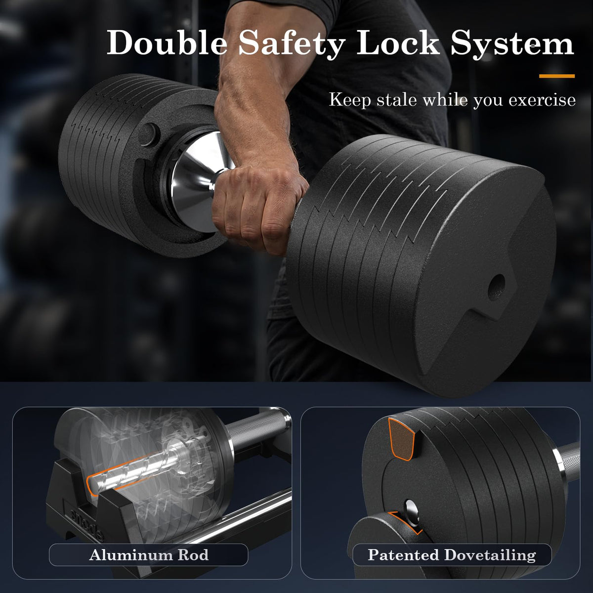 Adjustable Cast Iron Dumbbells 80LBs C78675