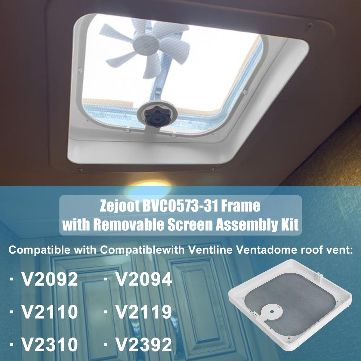 Birch White Roof Vent Frame Screen Replacement 13.5×13.5inch V612