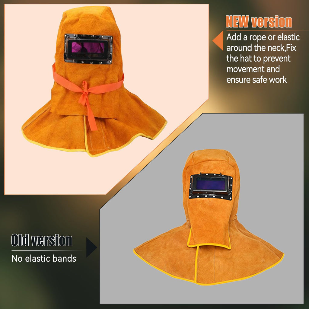 Cowhide Leather Welding Hood with Auto Darkening Filter X2234