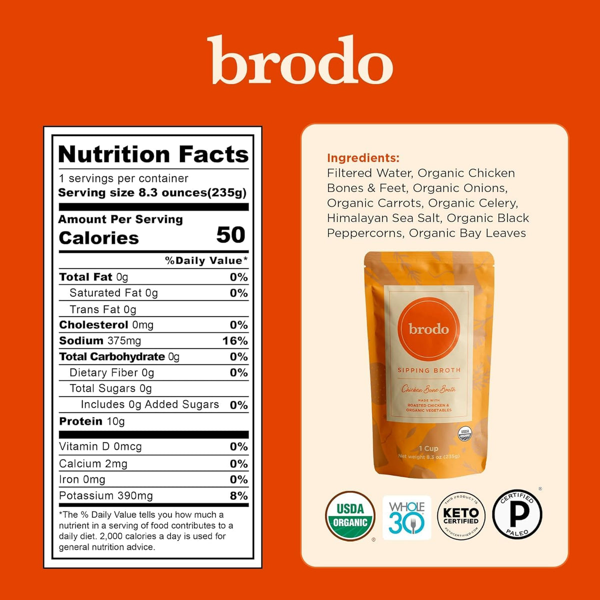 Chicken Bone Broth Variety Pack 30 Cups A246