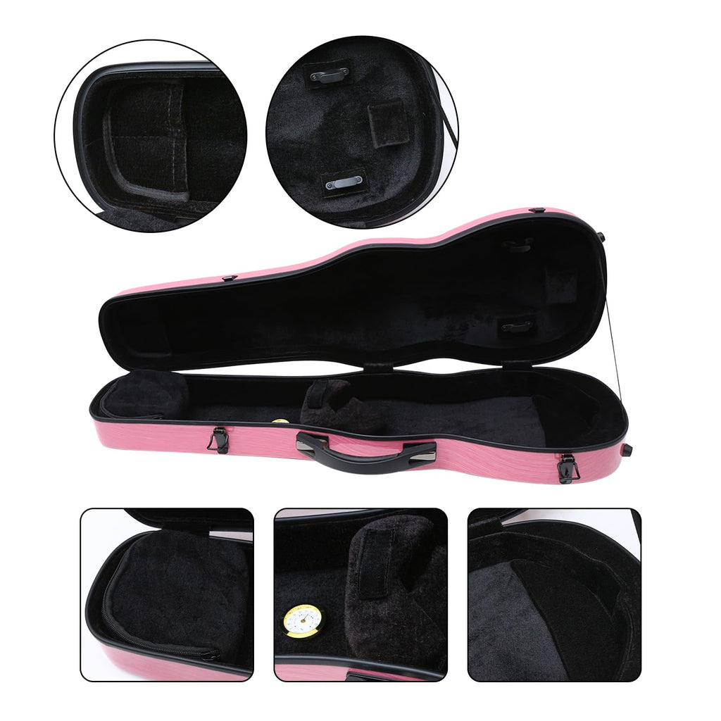 4/4 Full Size Carbon Fiber Hard Violin Case with Hygrometer D231