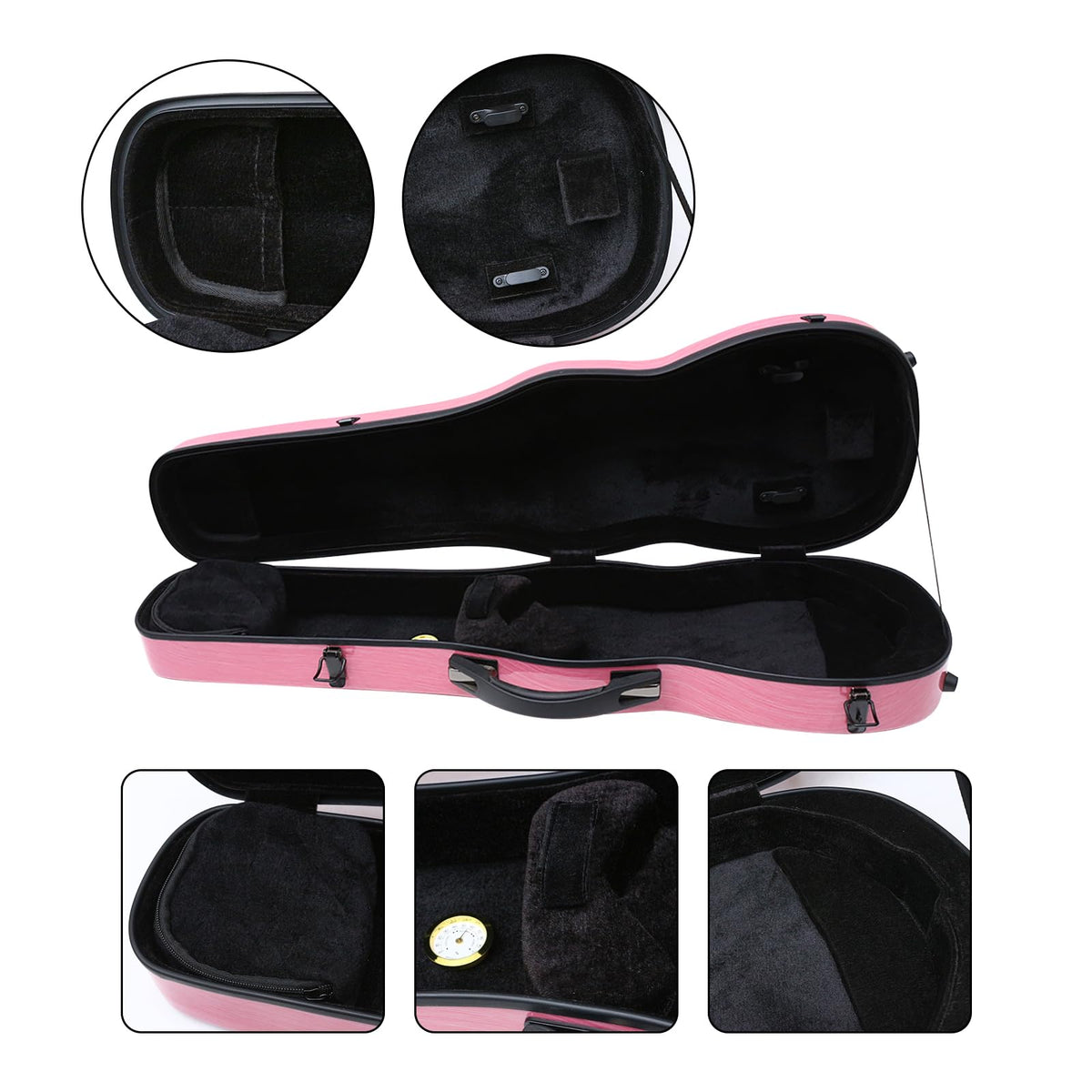 4/4 Full Size Carbon Fiber Hard Violin Case with Hygrometer D231