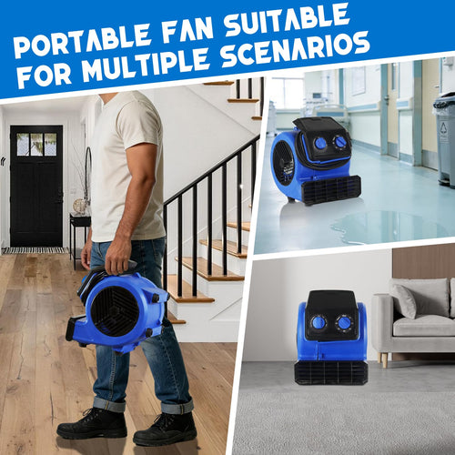 1/4HP 600CFM 3 Speeds Air Mover Fan E2731