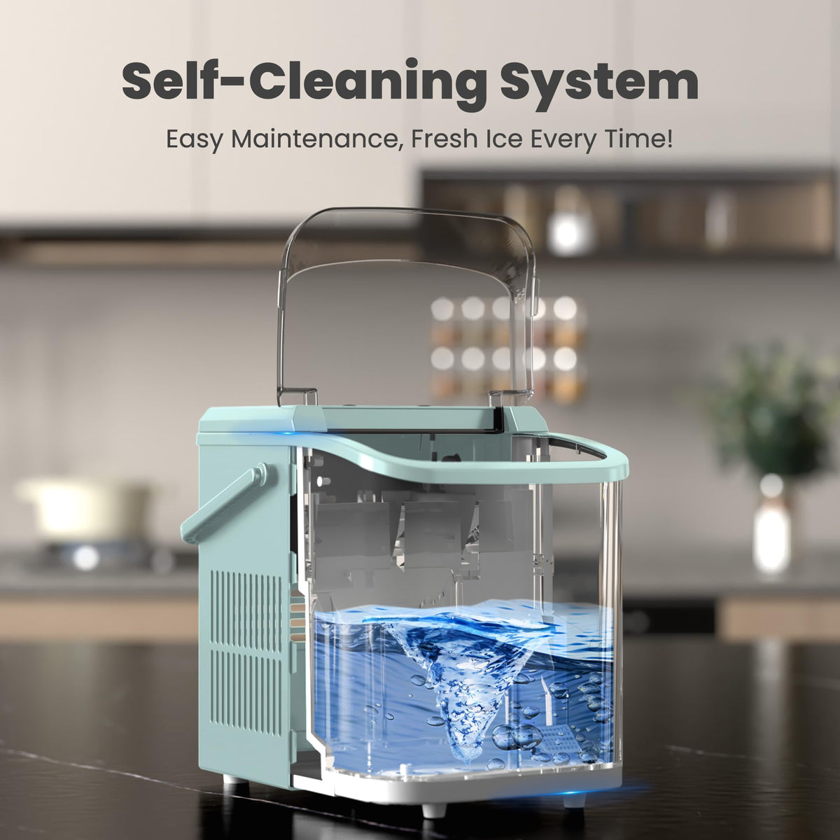 Green Portable Countertop Ice Maker B962