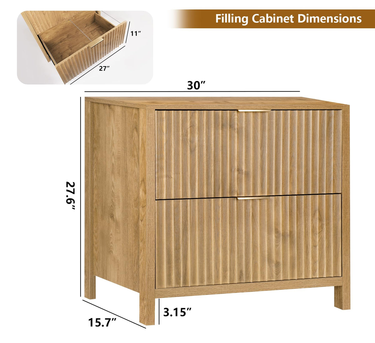 File Cabinet with 2 Drawers and Hanging Bar G5499
