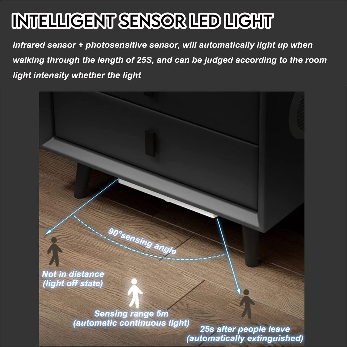 3-Color LED Nightstand with Wireless Charging Station and USB J2911
