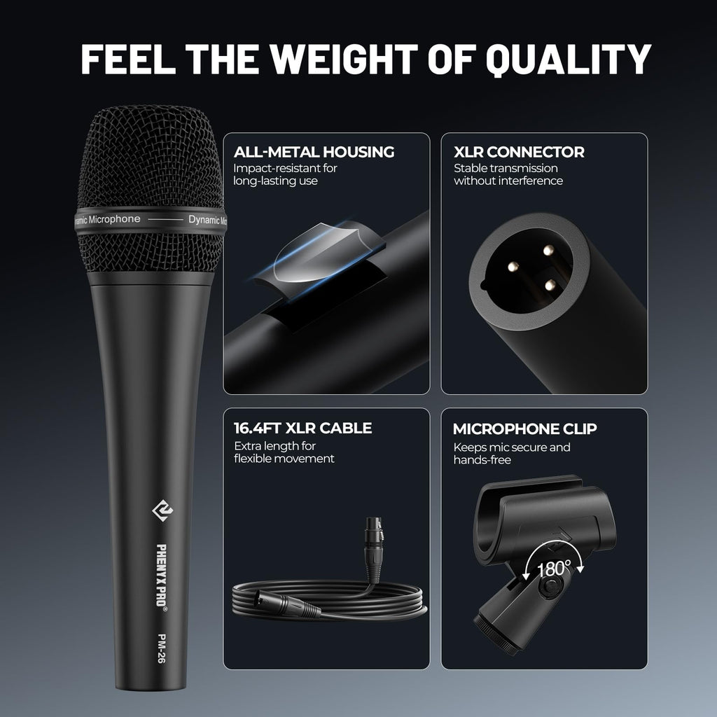 Supercardioid Dynamic Vocal Microphone with XLR Cable P5037