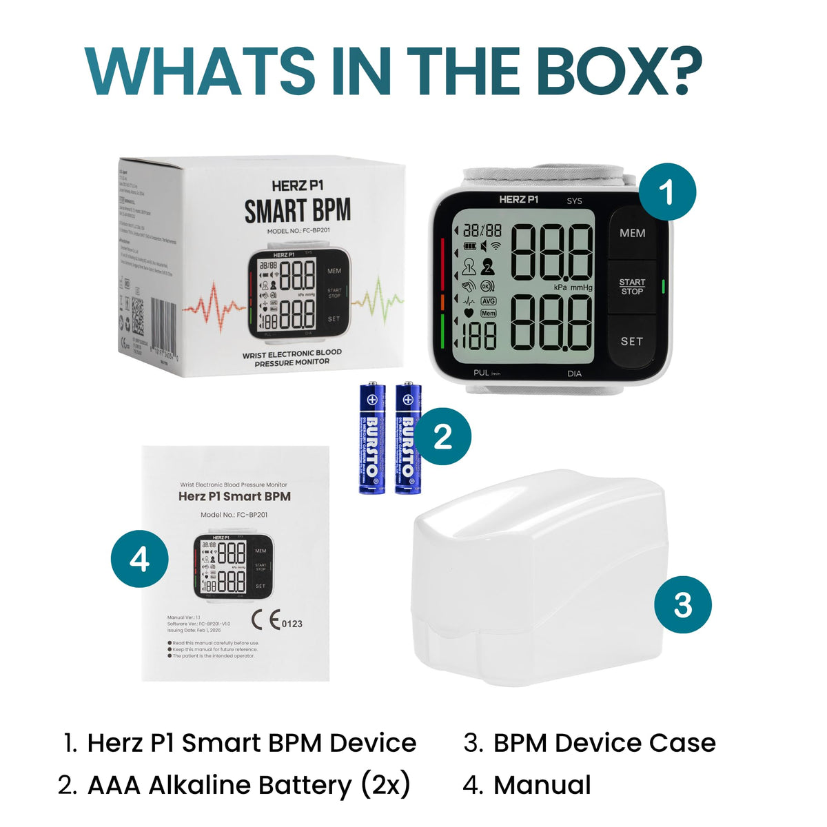 Wrist Blood Pressure Monitor with Large LCD Display and Adjustable Cuff U9357