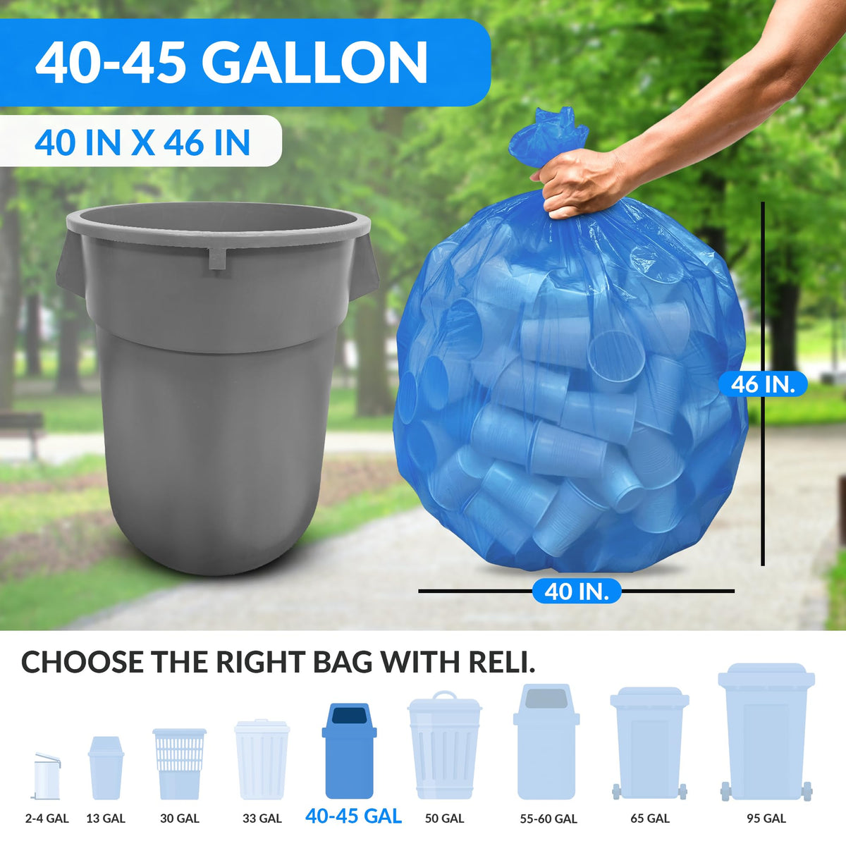 40-45 Gallon Heavy Duty Trash Bags T340