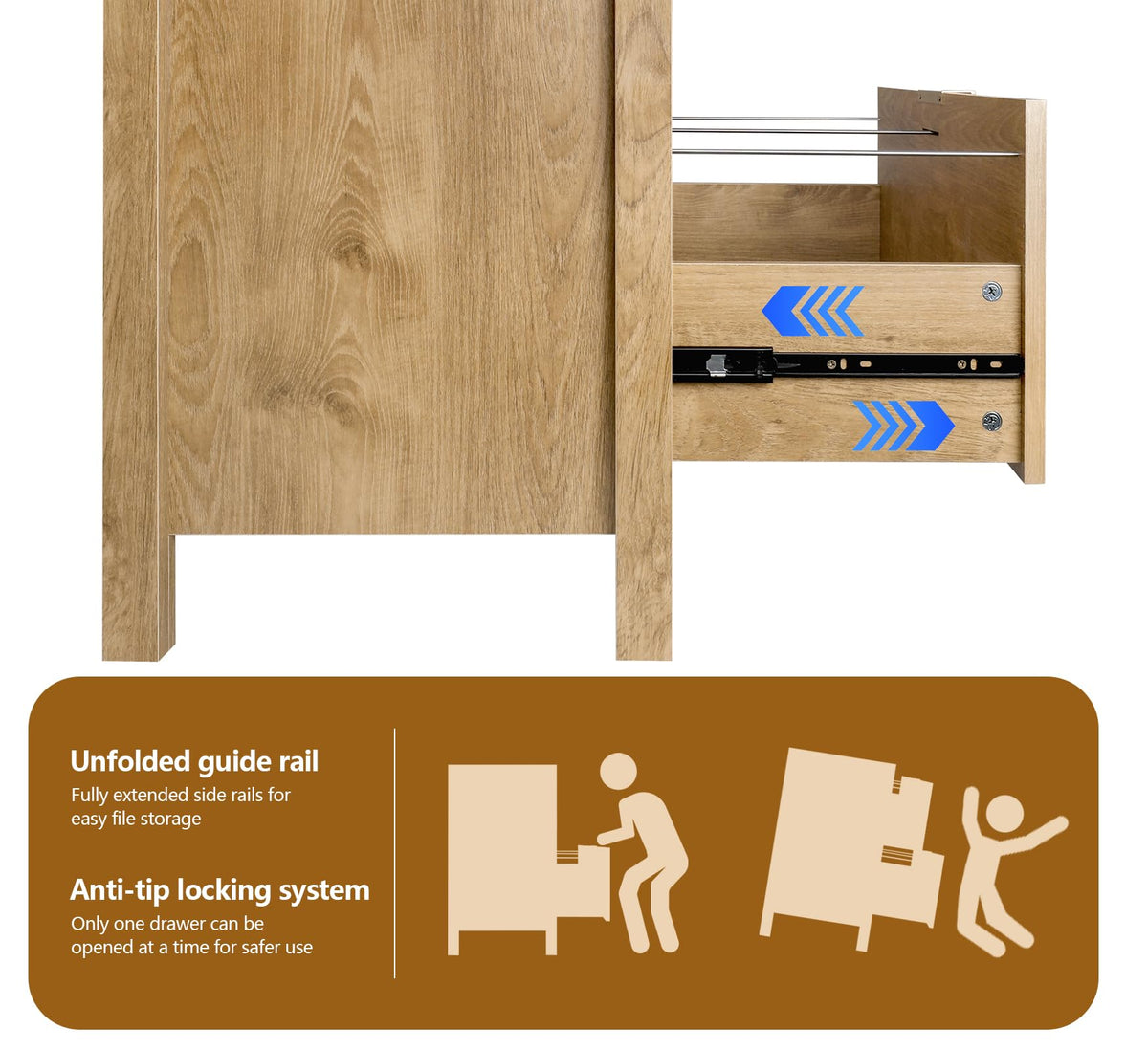 File Cabinet with 2 Drawers and Hanging Bar G5499